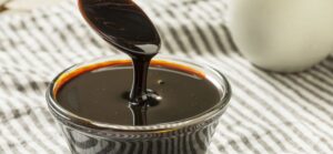 blackstrap molasses in a spoon