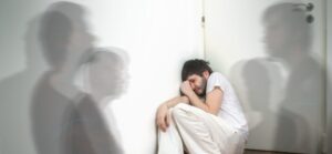 man tormented by psychosis which CBD can possibly help